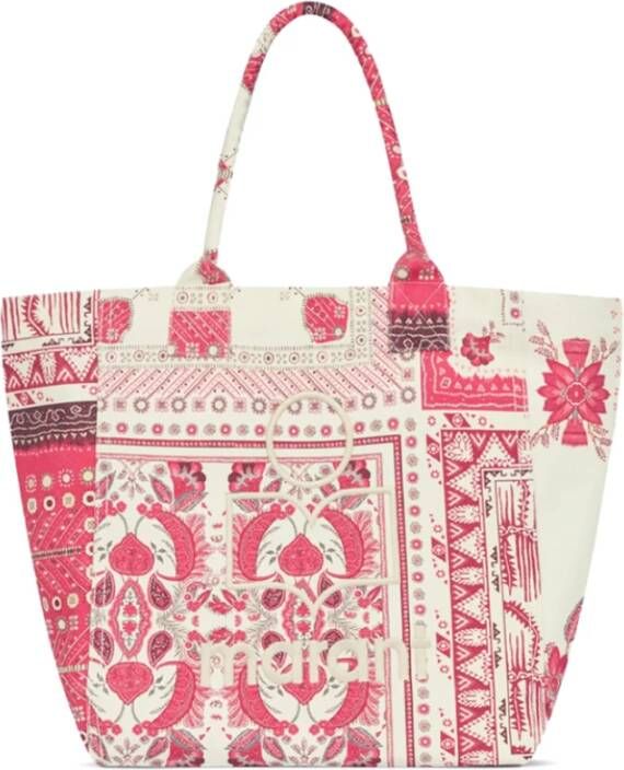 Isabel Marant Bloe print Framboosroze Schoudertas