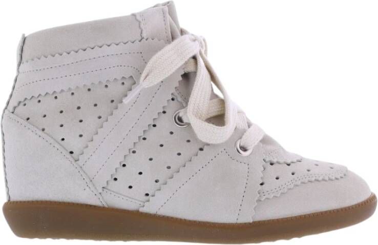 Isabel marant Witte suède sneakers met verborgen hak White Dames