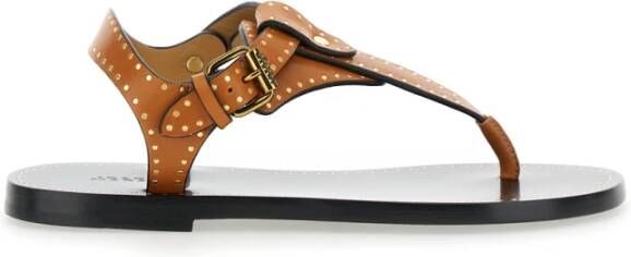 Isabel Marant Bruine Leren Sandalen met Metalen Studs