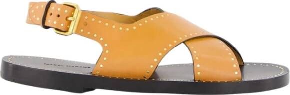 Isabel Marant Bruine leren studs sandalen
