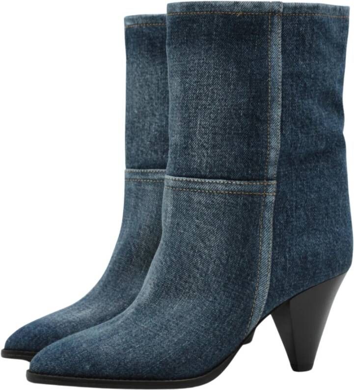 Isabel marant Cowboy Stijl Blauwe Textiel Enkellaarsjes Blue Dames