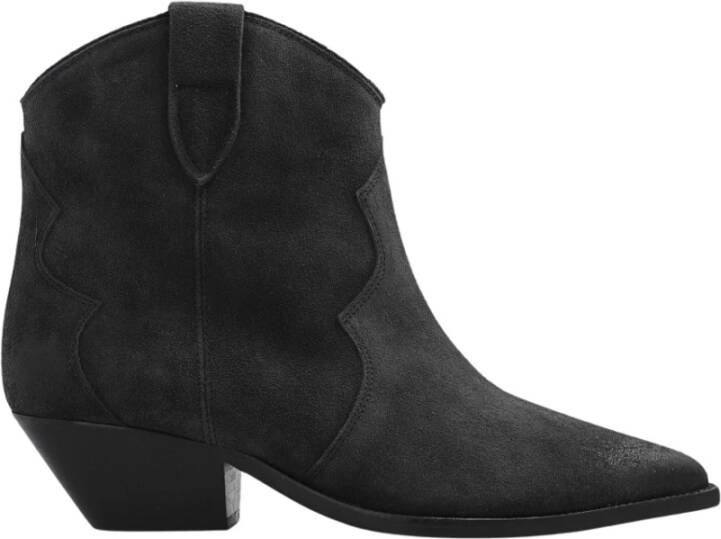 Isabel marant Zwarte Enkellaarsjes met Cubaanse Hak Black Dames
