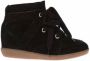 Isabel Marant Étoile Geperforeerde Suède Sleehak Sneaker Black Dames - Thumbnail 1