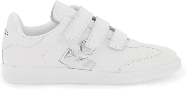 Isabel Marant Étoile Beth Leren Sneakers met Logo Detail White Dames