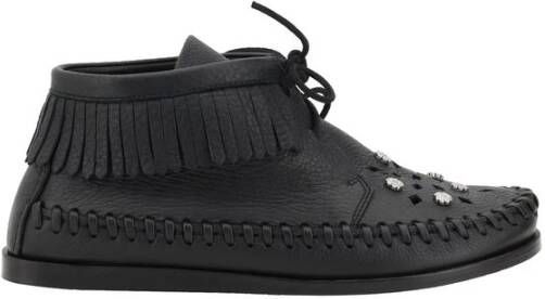 Isabel marant Stijlvolle veterschoenen van leer met franjes Black Dames
