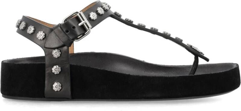 Isabel marant Studded Sandalen Enore Zwart Zilver Black Dames