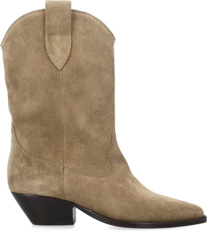 Isabel marant Gesloten Taupe Suede Cowboy Laarzen Brown Dames