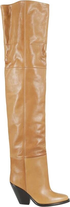 Isabel marant Gouden Leren Jas Beige Dames