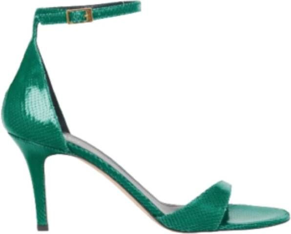 Isabel marant Groene Python Leren Sandalen met Hak Green Dames