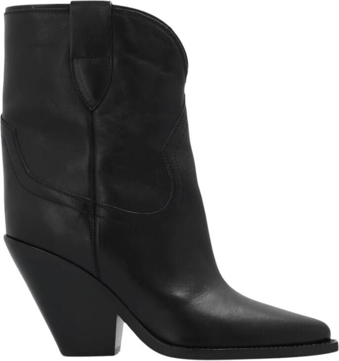 Isabel marant Zwarte Leren Hoge Cow Laarzen Black