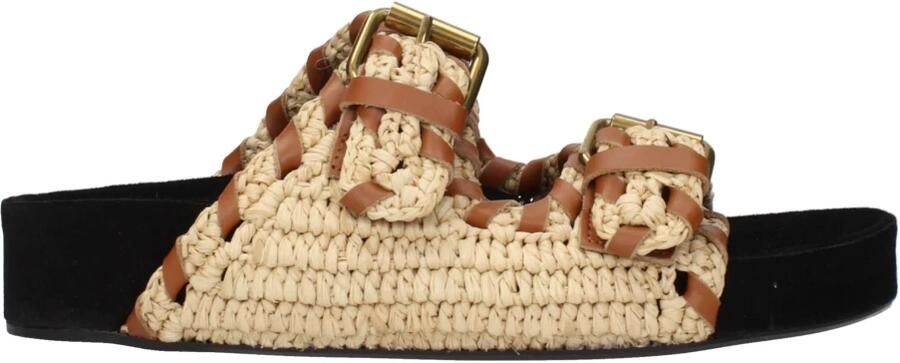Isabel Marant Beige Raffia Slippers - Foto 2