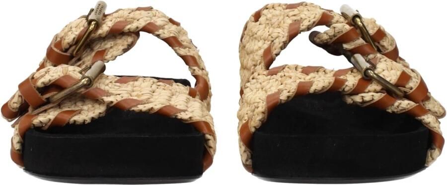 Isabel Marant Beige Raffia Slippers