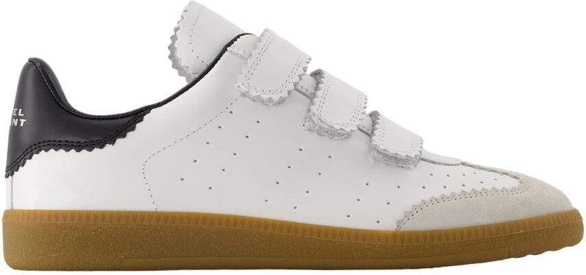 Isabel Marant Witte Leren Sneakers Klittenbandsluiting - Foto 3