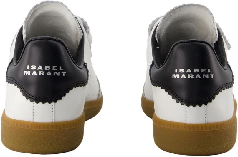 Isabel Marant Witte Leren Sneakers Klittenbandsluiting