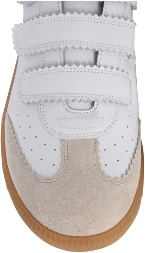 Isabel Marant Witte Leren Sneakers Klittenbandsluiting - Foto 3