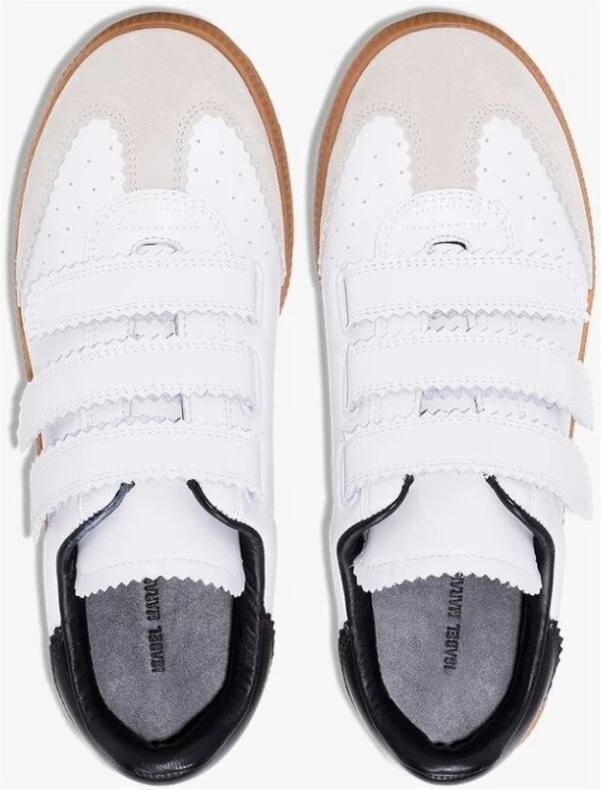 Isabel Marant Witte Leren Sneakers Klittenbandsluiting - Foto 2