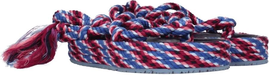 Isabel Marant Blauwe Stoffen Platte Sandalen