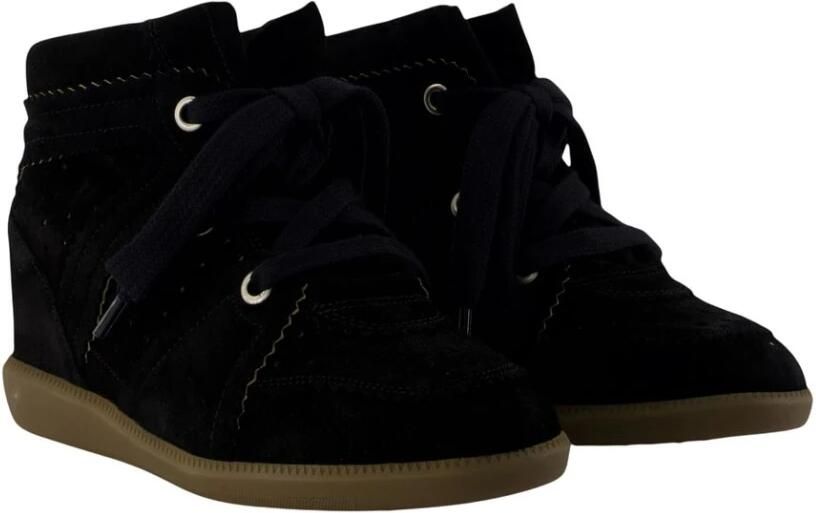 Isabel Marant Étoile Geperforeerde Suède Sleehak Sneaker Black Dames - Foto 3