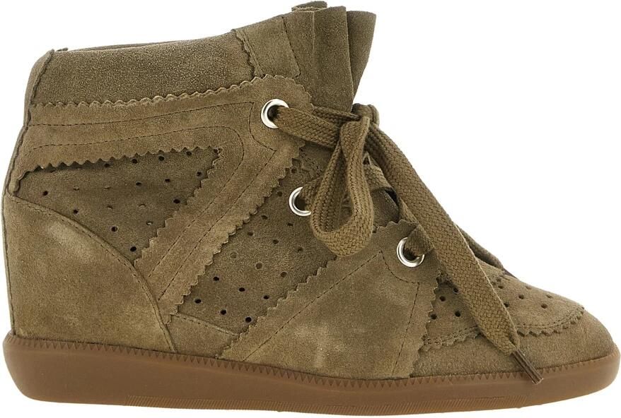 Isabel marant Low-Top Sneakers "Bobbie" Wedge Sneakers Taupe in bruin