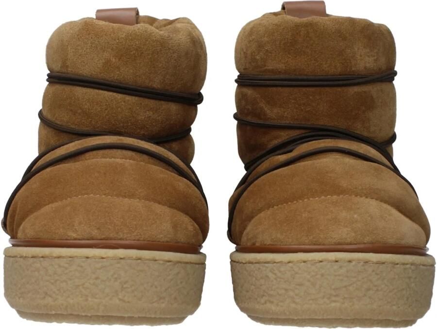 Isabel Marant Bruine leren enkellaarzen met trekkoordsluiting