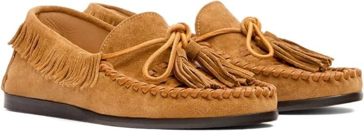 Isabel Marant Bruine Loafers met Grafisch Kant