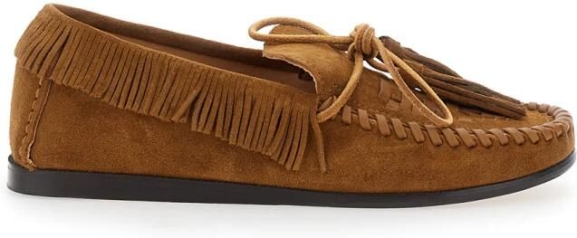 Isabel Marant Bruine Suède Loafers met Franje