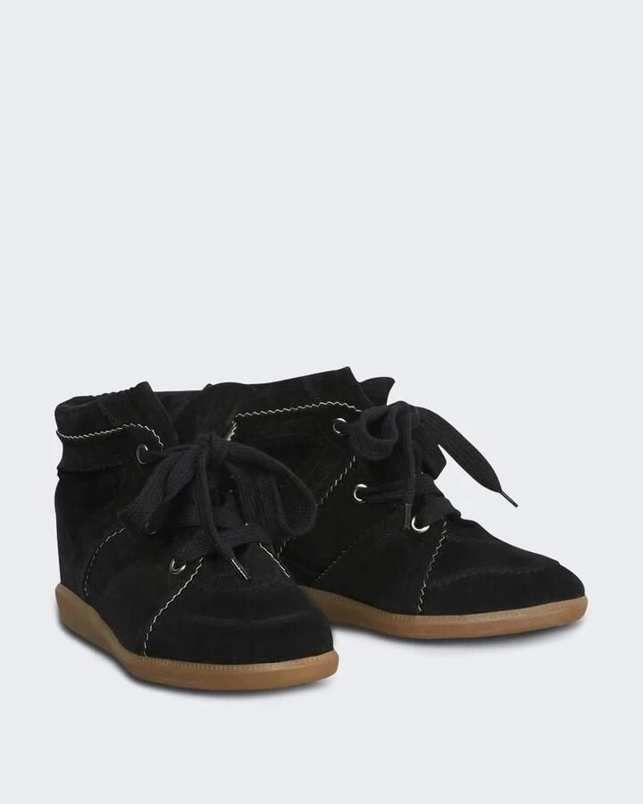 Isabel Marant Étoile Geperforeerde Suède Sleehak Sneaker Black Dames - Foto 2