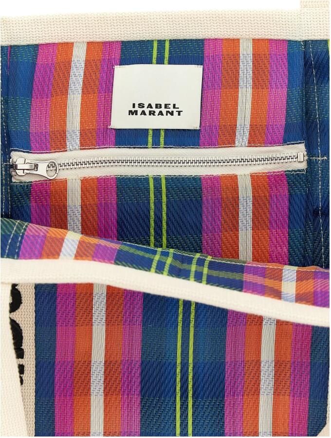 Isabel Marant Darwen gestreepte geweven nylon boodschappentas - Foto 2