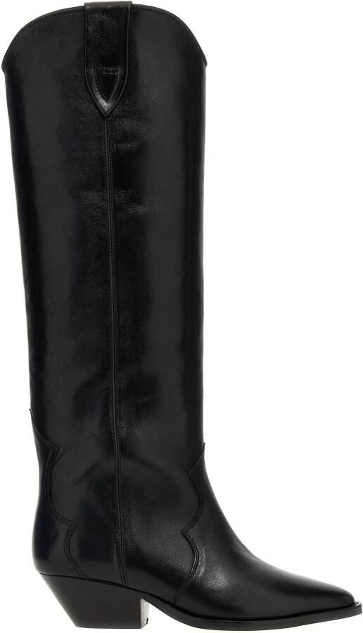 Isabel marant Denvee-Gz Leren Laarzen Puntige Neus 5 cm Hak Zwart Dames - Foto 3