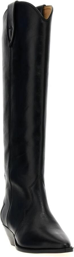 Isabel marant Denvee-Gz Leren Laarzen Puntige Neus 5 cm Hak Zwart Dames - Foto 6