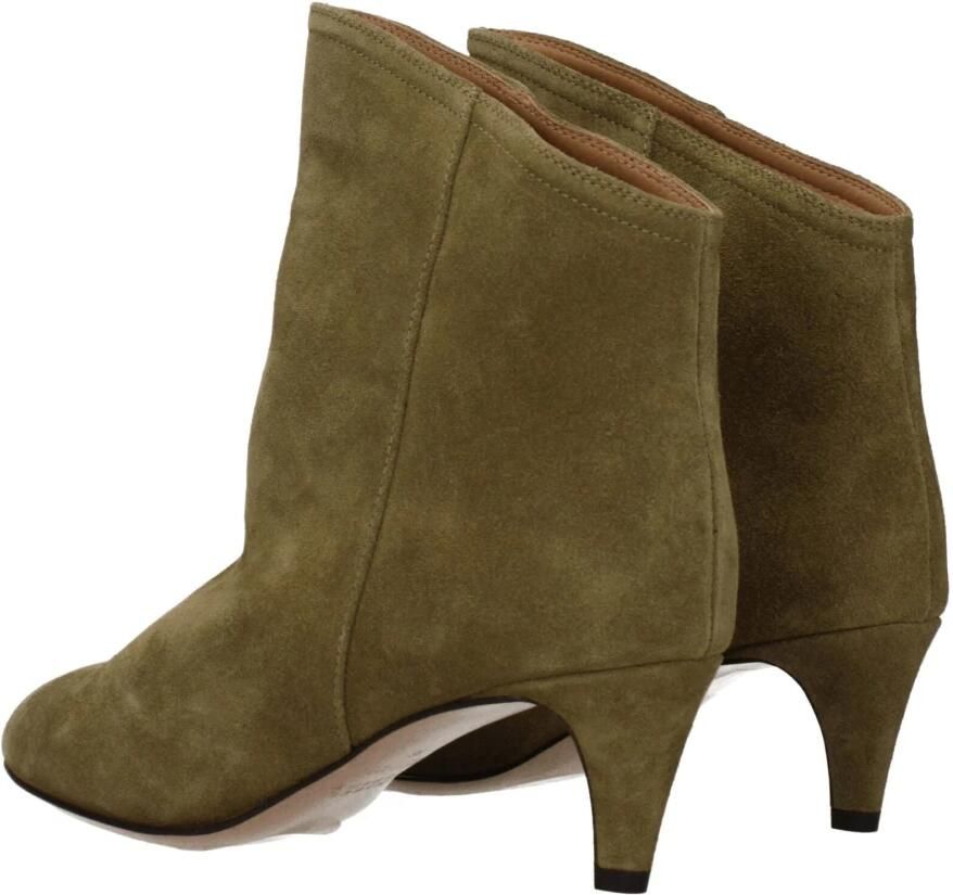 Isabel Marant Grijze Leren Enkellaarzen Middelhakken