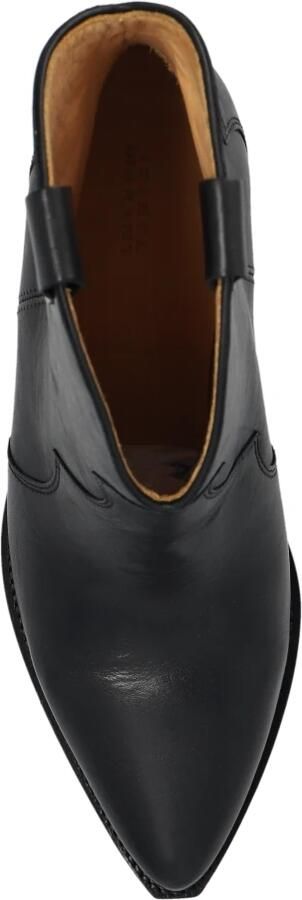 Isabel marant Zwarte Leren Enkellaarsjes met Puntige Neus Black Dames - Foto 4