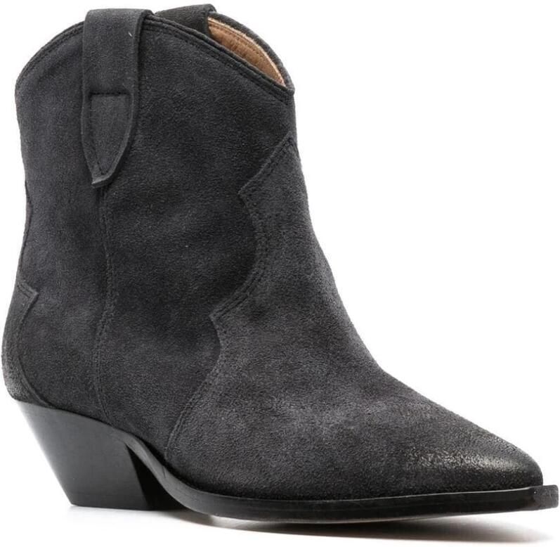 Isabel marant Zwarte Enkellaarsjes met Cubaanse Hak Black Dames