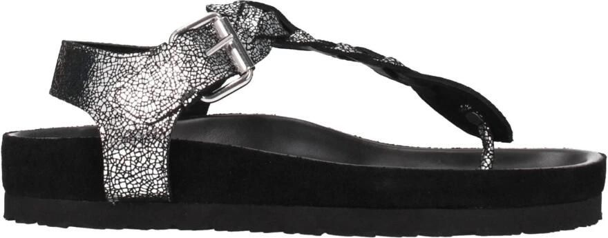 Isabel Marant Zwarte leren teenslippers - Foto 2