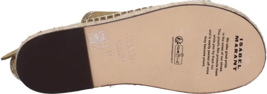 Isabel Marant Groene Leren Sandaal met Studs