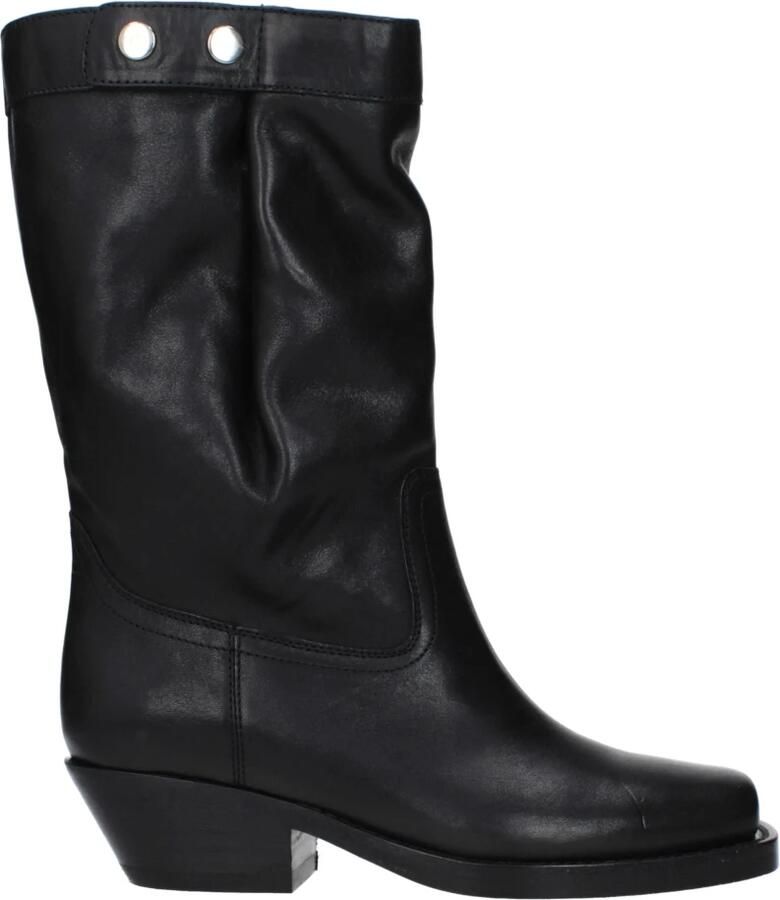 Isabel marant Zwarte Leren Enkellaarzen Black Dames