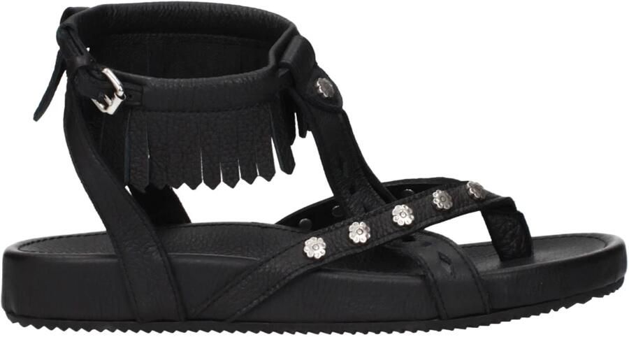 Isabel Marant Leren Platte Sandalen