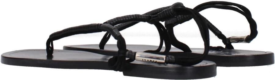 Isabel Marant Zwarte leren teenslippers - Foto 3