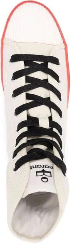 Isabel marant Canvas Logo Sneakers met Vetersluiting Beige Dames