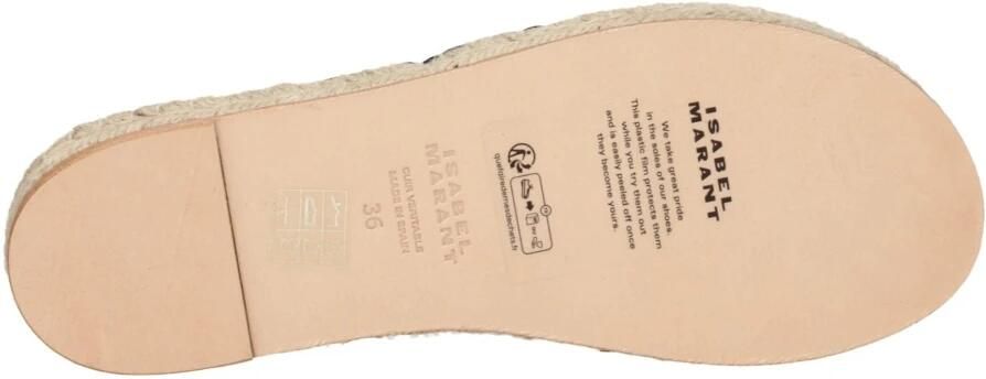 Isabel Marant Zwarte leren platte sandalen met studs - Foto 2