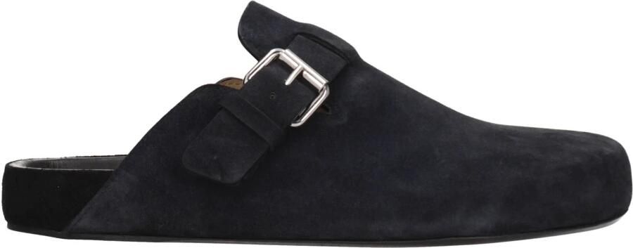 Isabel Marant Zwarte Leren Pantoffels Sandalen