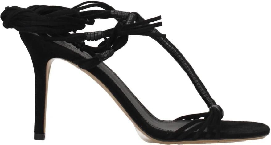 Isabel Marant Zwarte Leren Stiletto Hakken Sandalen - Foto 2