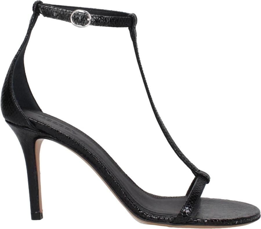 Isabel Marant Zwarte leren stilettohak sandalen