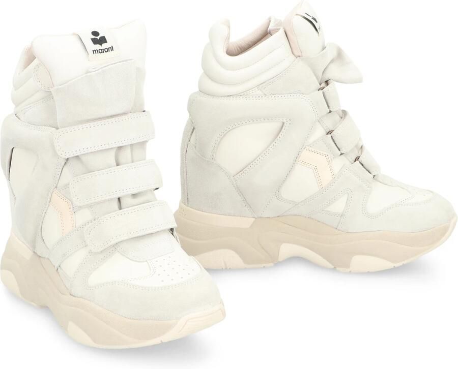 Isabel marant Balskee sneakerwedge van leer met suède details