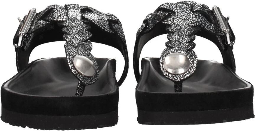 Isabel Marant Zwarte leren flip-flop sandalen