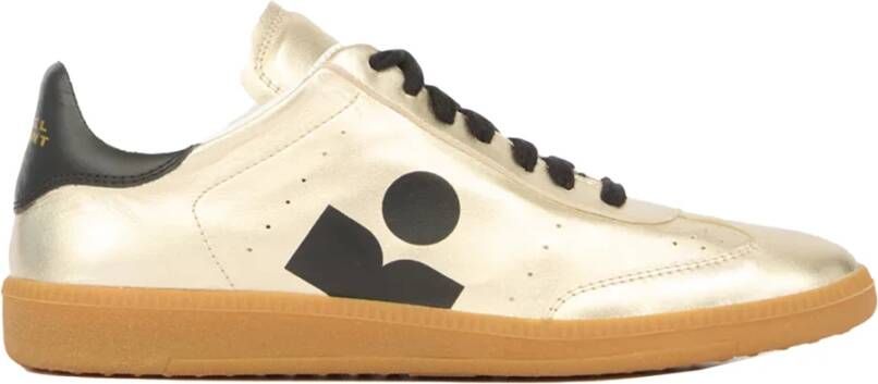 Isabel marant Low-Top Sneakers Kaycee Ga Sneakers Leather Gold in staalgrijs