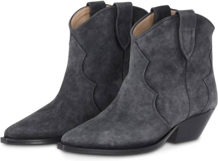 Isabel marant Zwarte Enkellaarsjes met Cubaanse Hak Black Dames