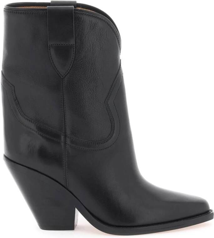 Isabel marant Zwarte Leren Hoge Cow Laarzen Black