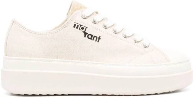 Isabel marant Logo-Print Flatform Sneakers Beige Dames