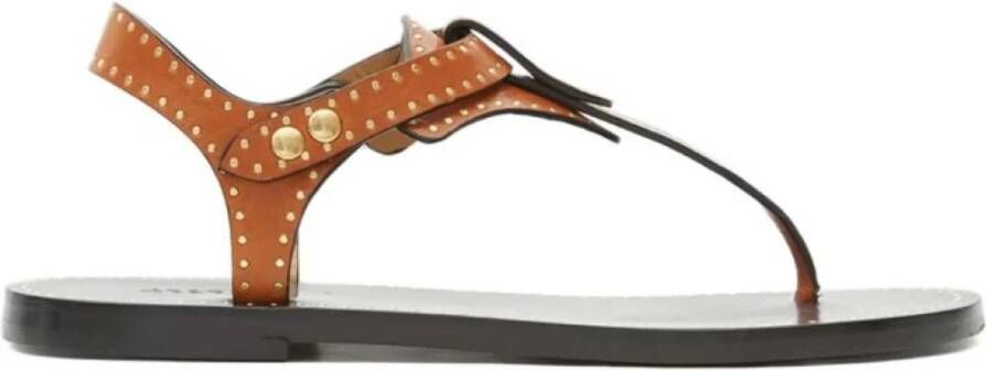 Isabel Marant Bruine Leren Sandalen met Metalen Studs
